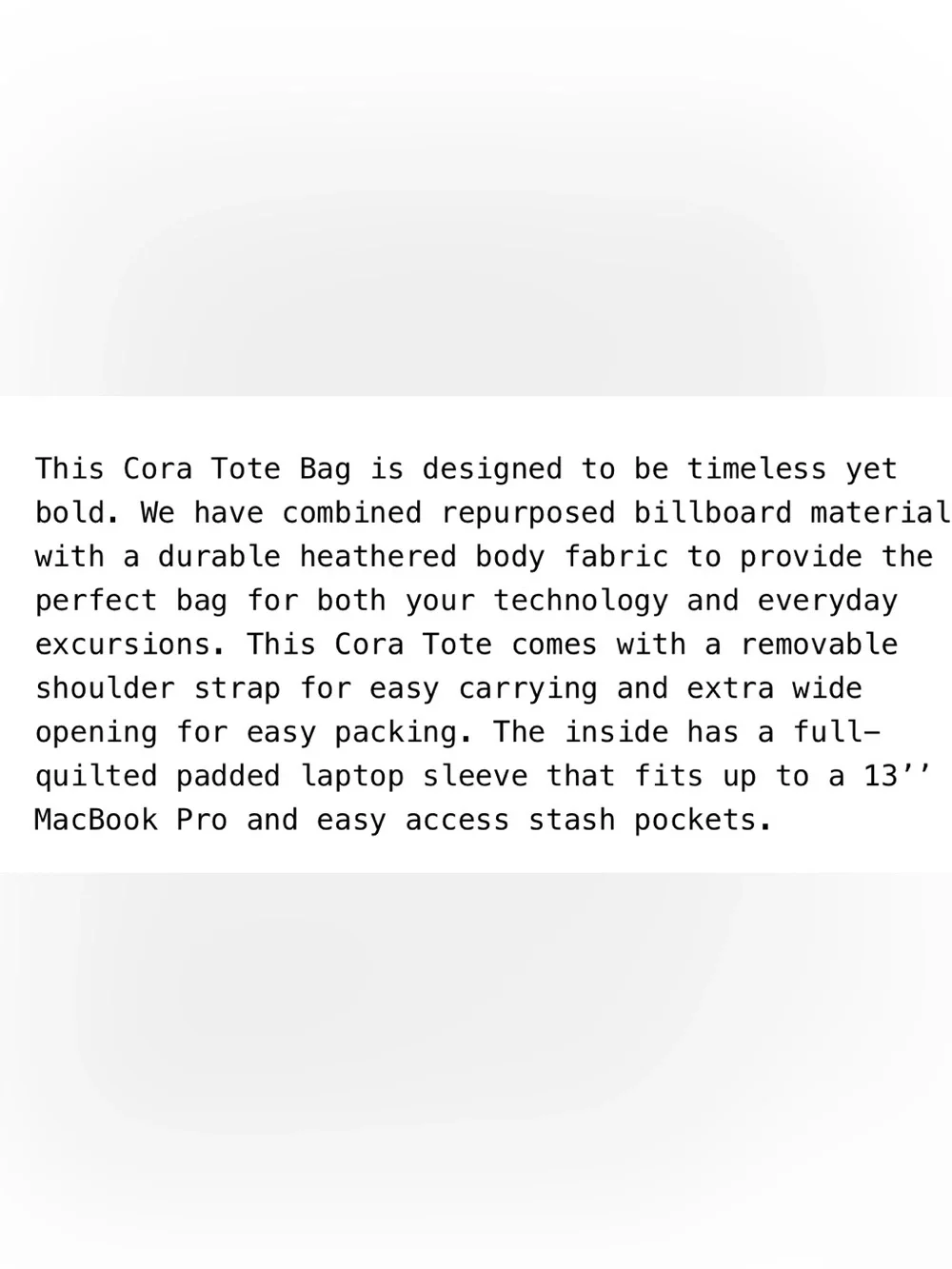 Rareform Cora Tote Laptop Bag - Grey with Light Blue Accent